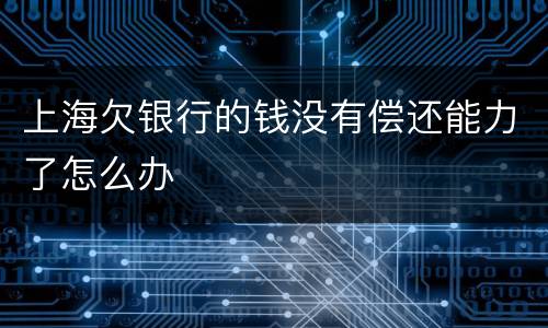 上海欠银行的钱没有偿还能力了怎么办