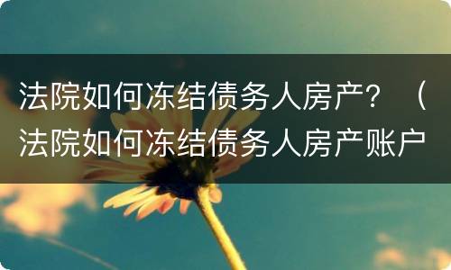 法院如何冻结债务人房产？（法院如何冻结债务人房产账户）