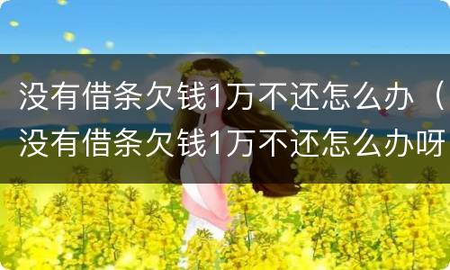 没有借条欠钱1万不还怎么办（没有借条欠钱1万不还怎么办呀）