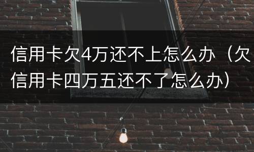 信用卡欠4万还不上怎么办（欠信用卡四万五还不了怎么办）