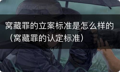 窝藏罪的立案标准是怎么样的（窝藏罪的认定标准）