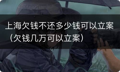 上海欠钱不还多少钱可以立案（欠钱几万可以立案）