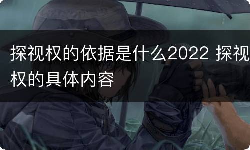 探视权的依据是什么2022 探视权的具体内容