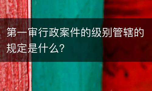 第一审行政案件的级别管辖的规定是什么？