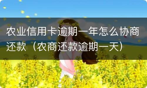 农业信用卡逾期一年怎么协商还款（农商还款逾期一天）