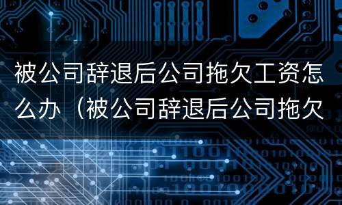 被公司辞退后公司拖欠工资怎么办（被公司辞退后公司拖欠工资怎么办理）