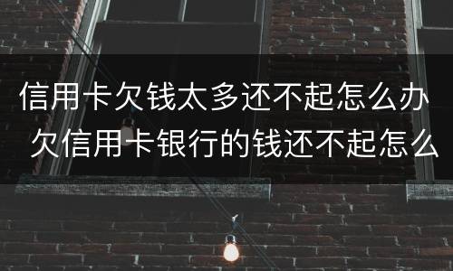 信用卡欠钱太多还不起怎么办 欠信用卡银行的钱还不起怎么办