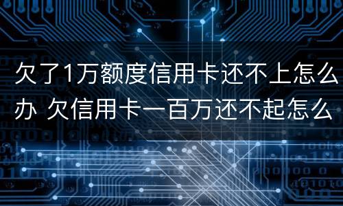 欠了1万额度信用卡还不上怎么办 欠信用卡一百万还不起怎么办