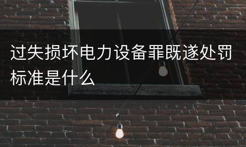 过失损坏电力设备罪既遂处罚标准是什么