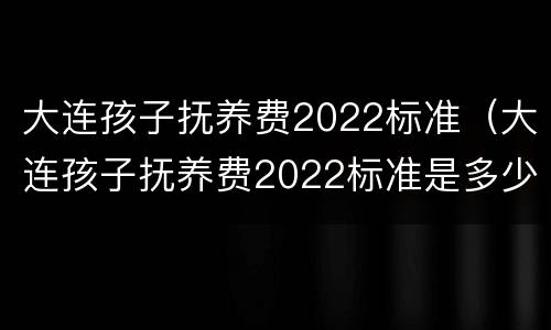 大连孩子抚养费2022标准（大连孩子抚养费2022标准是多少）