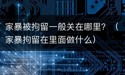 家暴被拘留一般关在哪里？（家暴拘留在里面做什么）