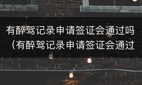 有醉驾记录申请签证会通过吗（有醉驾记录申请签证会通过吗）