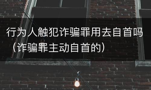 行为人触犯诈骗罪用去自首吗（诈骗罪主动自首的）