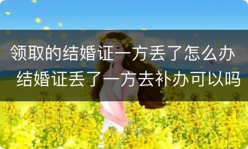 领取的结婚证一方丢了怎么办 结婚证丢了一方去补办可以吗