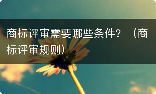 商标评审需要哪些条件？（商标评审规则）