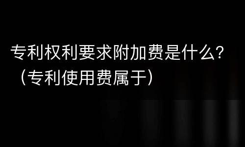 专利权利要求附加费是什么？（专利使用费属于）