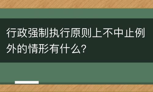 行政强制执行原则上不中止例外的情形有什么？