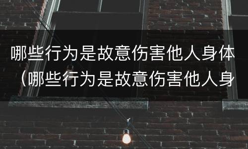 哪些行为是故意伤害他人身体（哪些行为是故意伤害他人身体的行为）