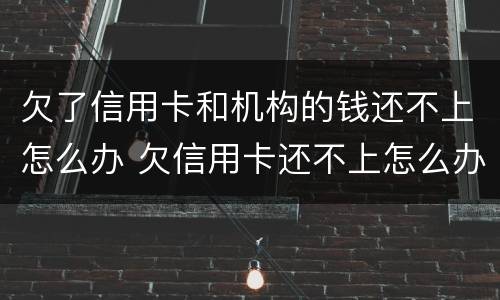 欠了信用卡和机构的钱还不上怎么办 欠信用卡还不上怎么办会有哪些后果
