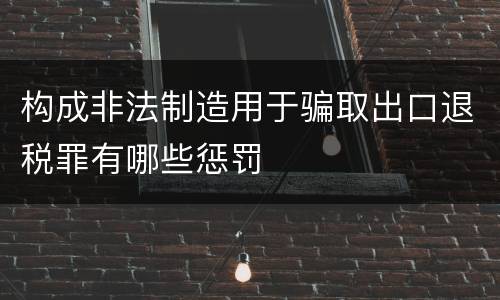 构成非法制造用于骗取出口退税罪有哪些惩罚