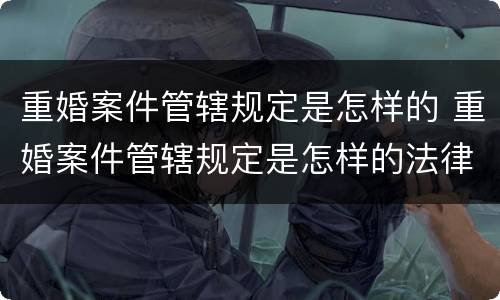 重婚案件管辖规定是怎样的 重婚案件管辖规定是怎样的法律
