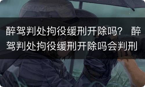 醉驾判处拘役缓刑开除吗？ 醉驾判处拘役缓刑开除吗会判刑吗
