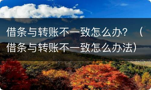 借条与转账不一致怎么办？（借条与转账不一致怎么办法）