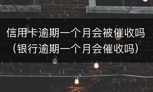 信用卡逾期一个月会被催收吗（银行逾期一个月会催收吗）