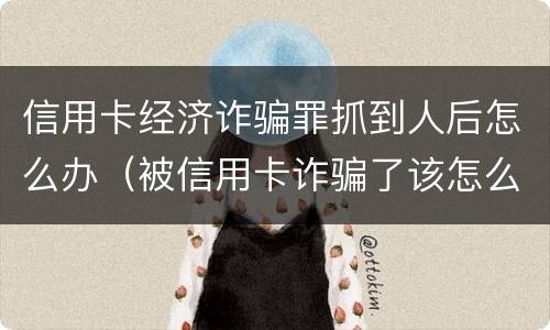 信用卡经济诈骗罪抓到人后怎么办（被信用卡诈骗了该怎么办）