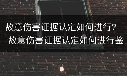 故意伤害证据认定如何进行？ 故意伤害证据认定如何进行鉴定