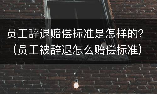 员工辞退赔偿标准是怎样的？（员工被辞退怎么赔偿标准）