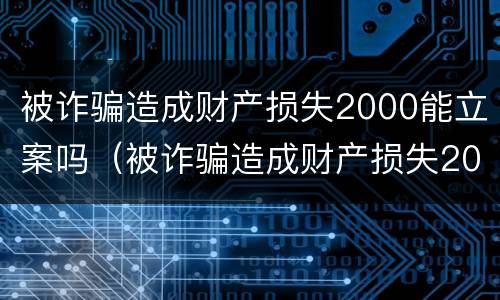 被诈骗造成财产损失2000能立案吗（被诈骗造成财产损失2000能立案吗怎么处理）