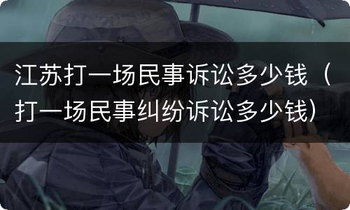 江苏打一场民事诉讼多少钱（打一场民事纠纷诉讼多少钱）