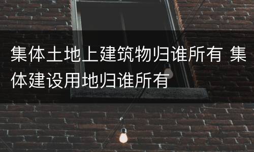 集体土地上建筑物归谁所有 集体建设用地归谁所有