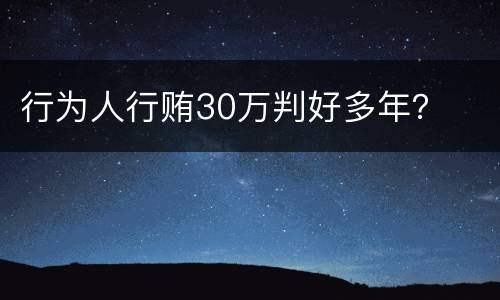行为人行贿30万判好多年？