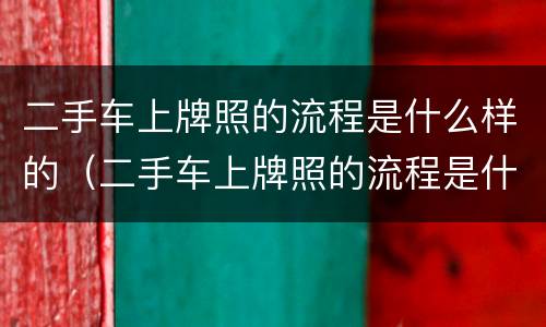 二手车上牌照的流程是什么样的（二手车上牌照的流程是什么样的呢）