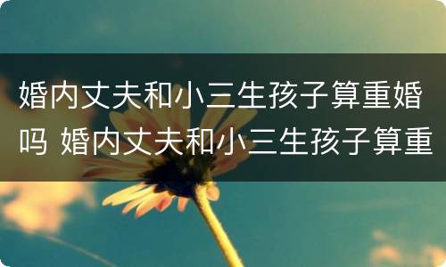 婚内丈夫和小三生孩子算重婚吗 婚内丈夫和小三生孩子算重婚吗女方