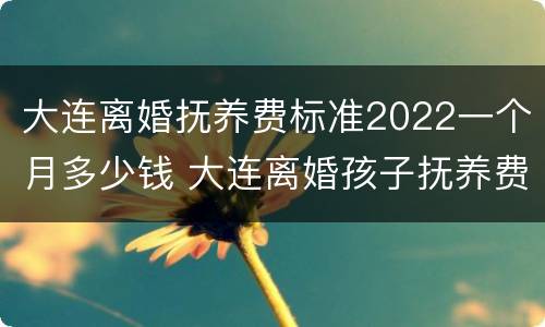 大连离婚抚养费标准2022一个月多少钱 大连离婚孩子抚养费标准2019
