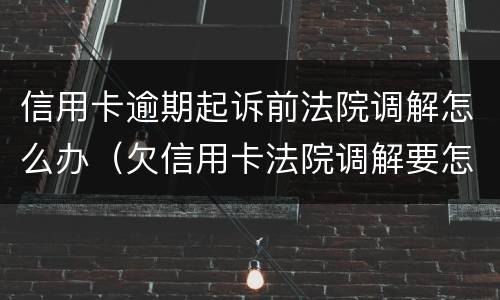 信用卡逾期起诉前法院调解怎么办（欠信用卡法院调解要怎么还）