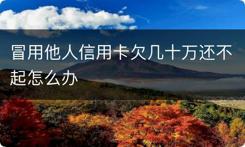 冒用他人信用卡欠几十万还不起怎么办