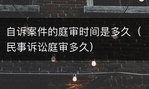 自诉案件的庭审时间是多久（民事诉讼庭审多久）