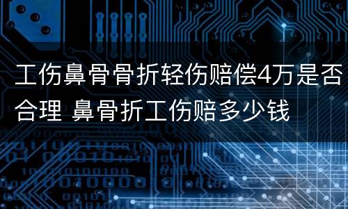工伤鼻骨骨折轻伤赔偿4万是否合理 鼻骨折工伤赔多少钱