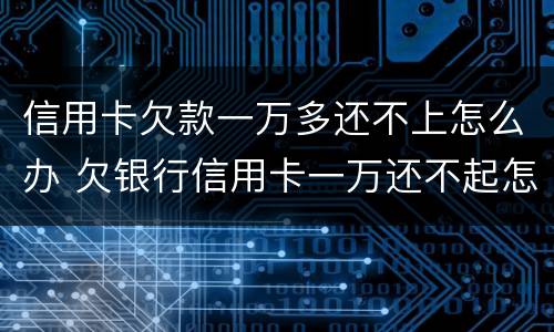 信用卡欠款一万多还不上怎么办 欠银行信用卡一万还不起怎么办