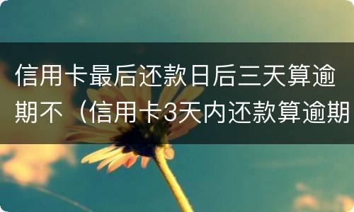 信用卡最后还款日后三天算逾期不（信用卡3天内还款算逾期吗）