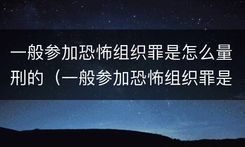 一般参加恐怖组织罪是怎么量刑的（一般参加恐怖组织罪是怎么量刑的呀）