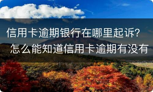信用卡逾期银行在哪里起诉？ 怎么能知道信用卡逾期有没有被起诉