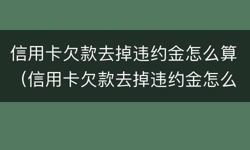 信用卡欠款去掉违约金怎么算（信用卡欠款去掉违约金怎么算的）