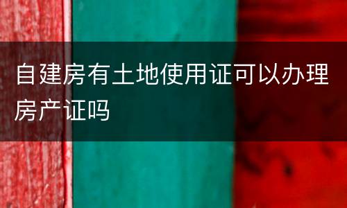 自建房有土地使用证可以办理房产证吗
