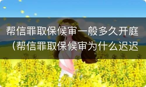帮信罪取保候审一般多久开庭（帮信罪取保候审为什么迟迟不开庭）