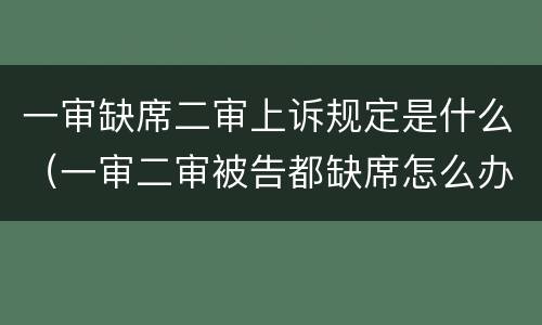 一审缺席二审上诉规定是什么（一审二审被告都缺席怎么办）